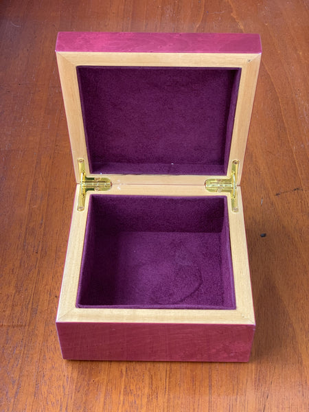 Medium Marquetry Jewellery Box - Purple Rainbow
