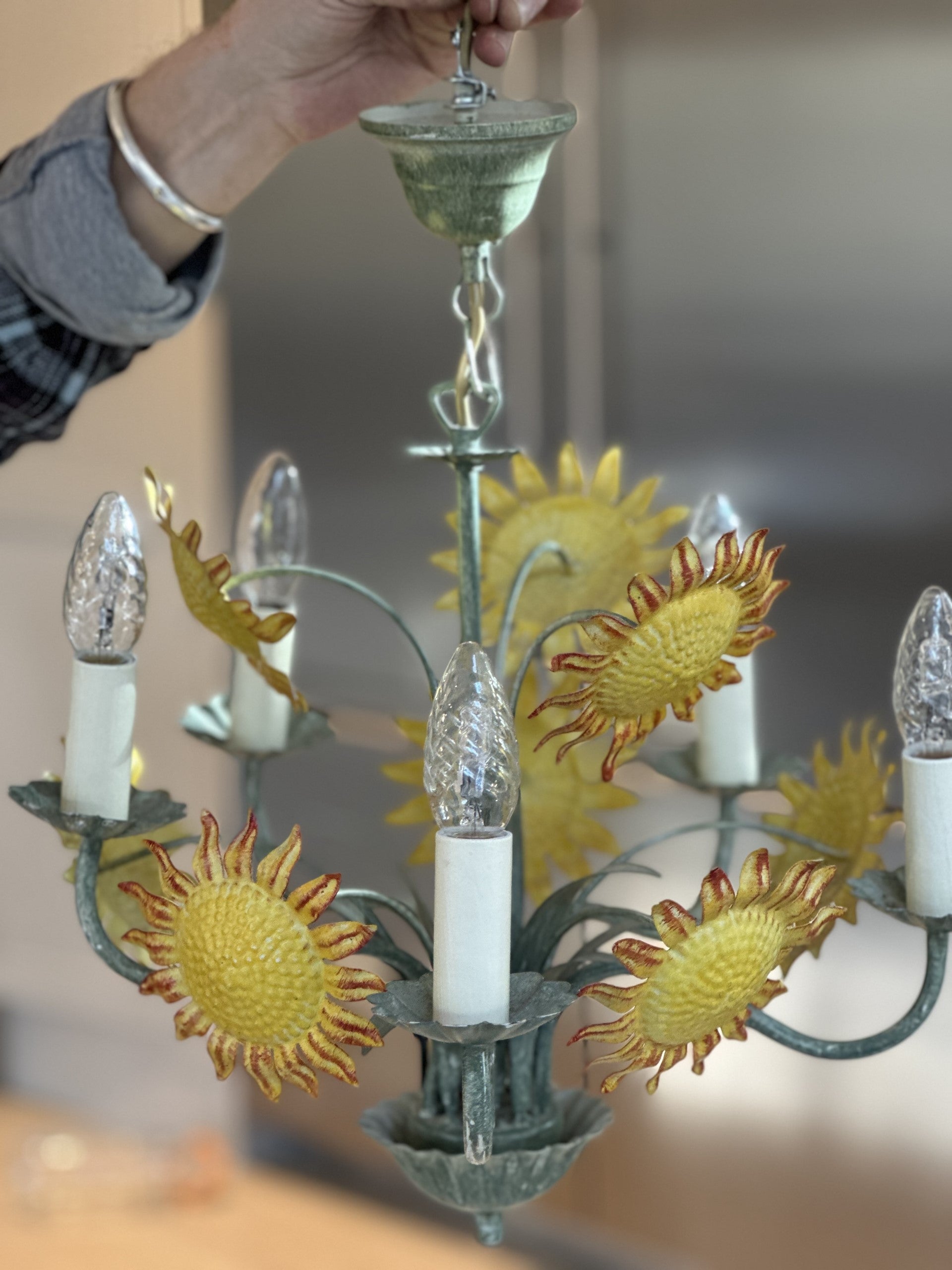 Sunflower Toleware Chandelier