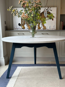 Large Painted Circular Cricket Table