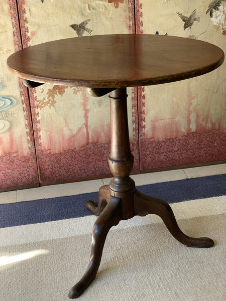 Small antique oak tripod table