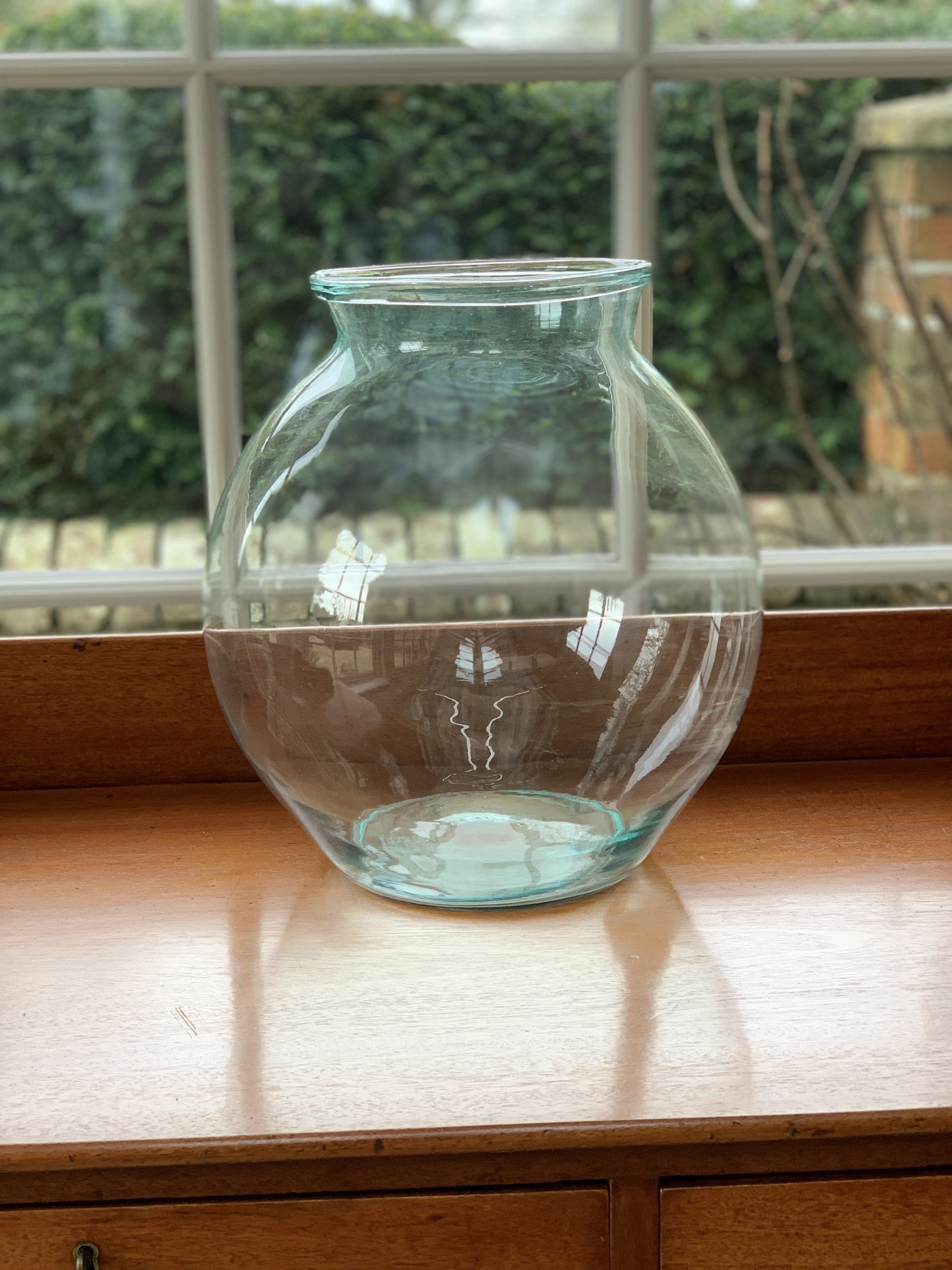 Large Glass Fishbowl Floral Vase