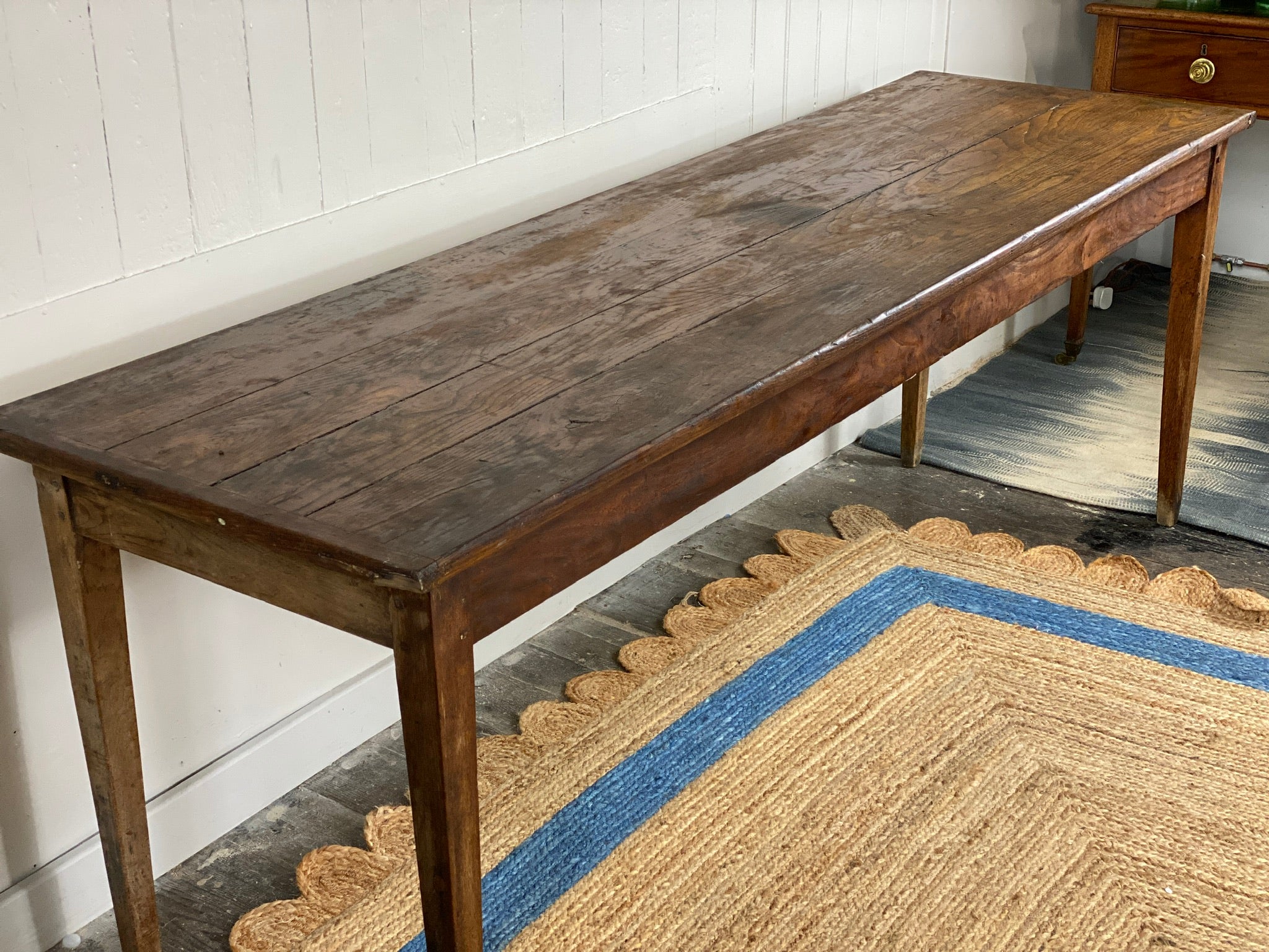 19th French Long Narrow Cherry Table