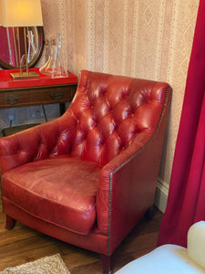 Late C20th Red Leather Club Chair