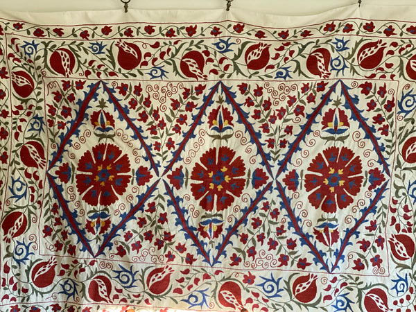 Vintage Cotton & Silk Embroidered Suzani
