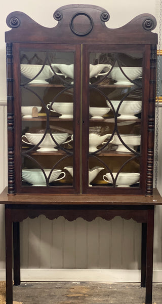 Glazed Decorative Cabinet on Console Base