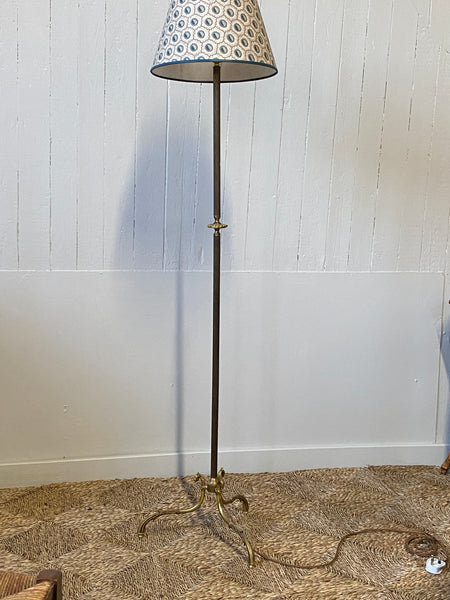 French Mid-Century Brass Standard Lamp