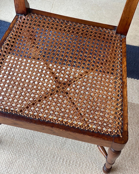 Charming Small Chestnut and Cane Chair