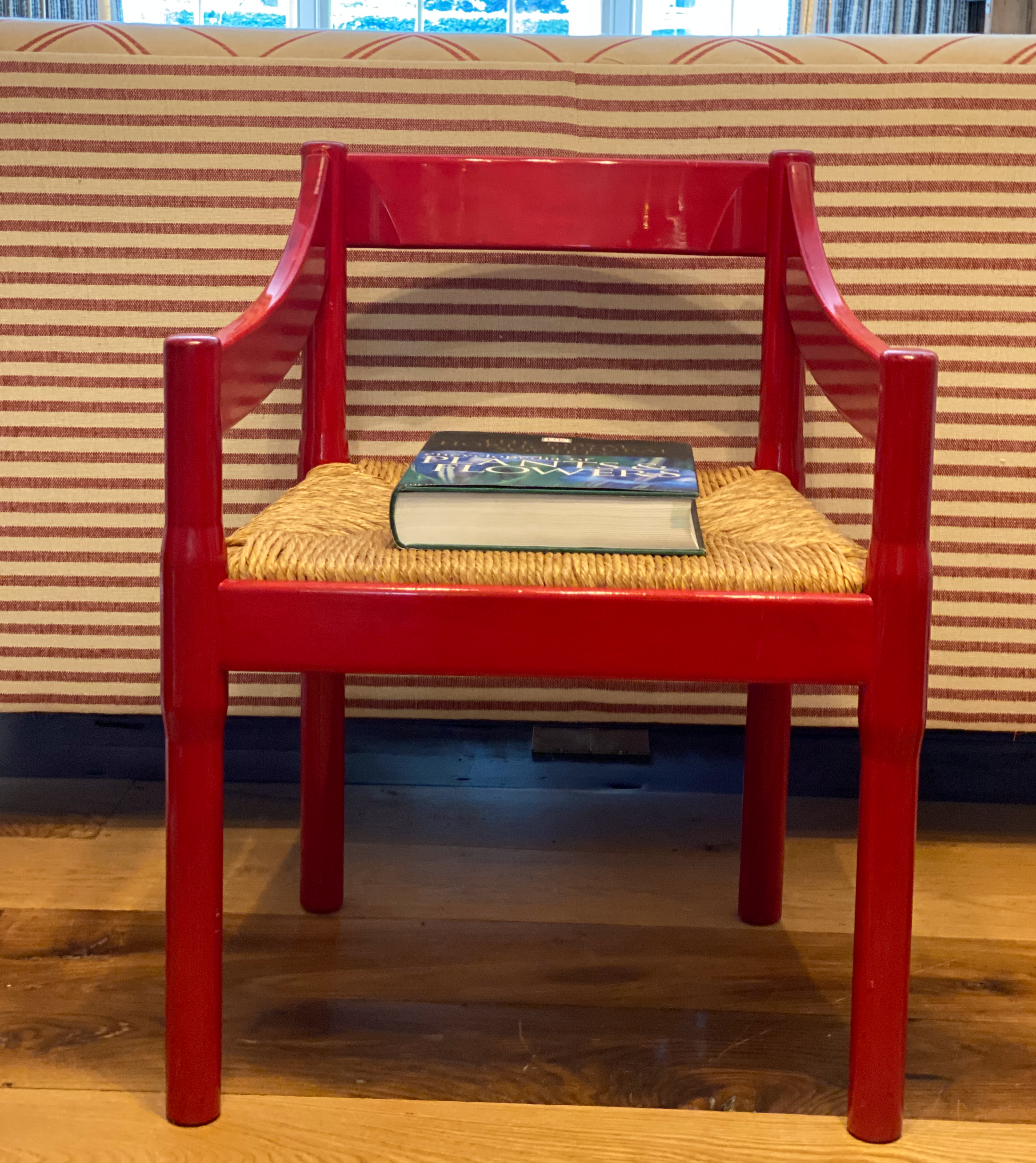 RESERVED. Vintage Red Carimate chair by Vico Magistretti