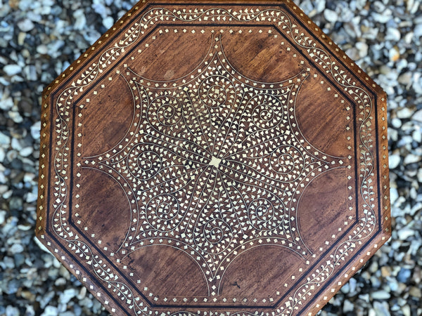 19th Century Anglo-Indian Brass Inlaid Table
