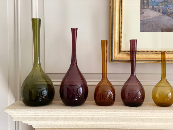Glass Vases by Arthur Percy for Gullaskruf, 1950s, Set of 5