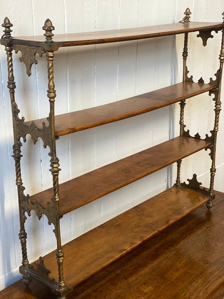 Pretty French wood and brass etagere