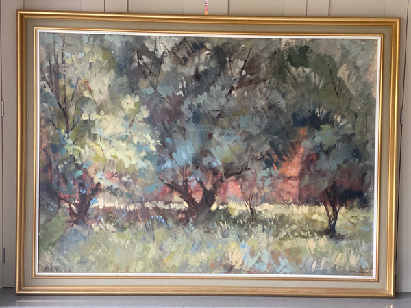 Large Framed signed Oil Painting - Summertime - by Yvonne Tocher (1920-2013)