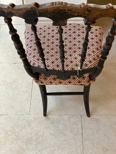 Pretty antique painted chair with needlepoint seat