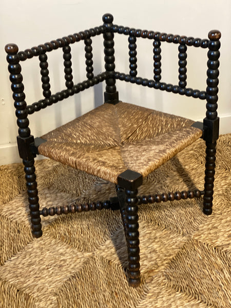 Ebonised Bobbin Corner Chair