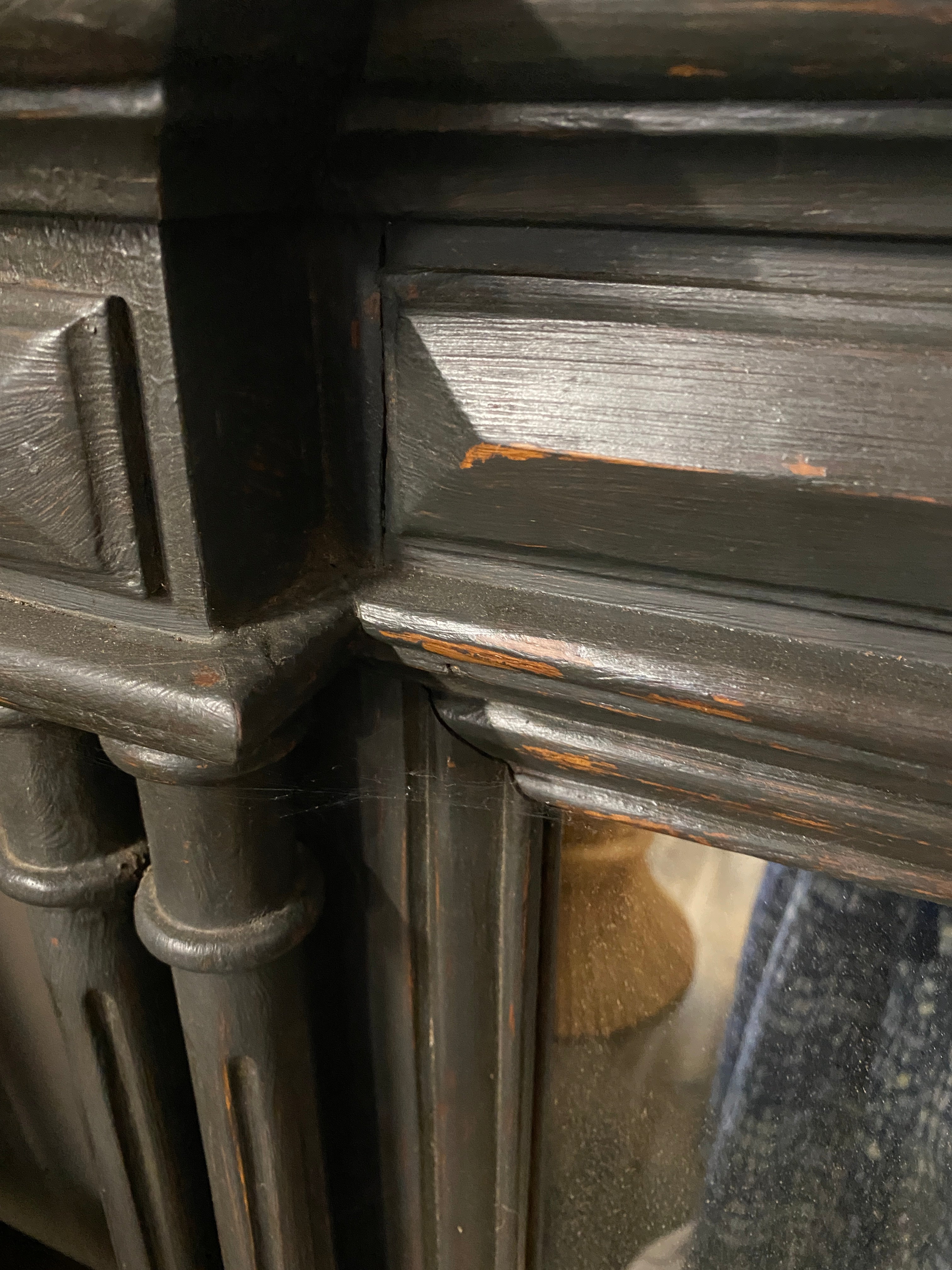 Large Ebonised French Mirror