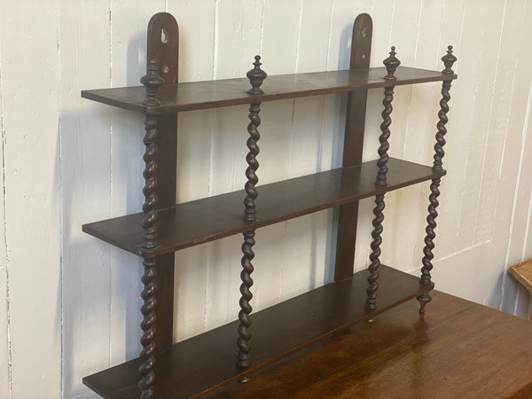 19th Century Hanging wall shelves with barley twist