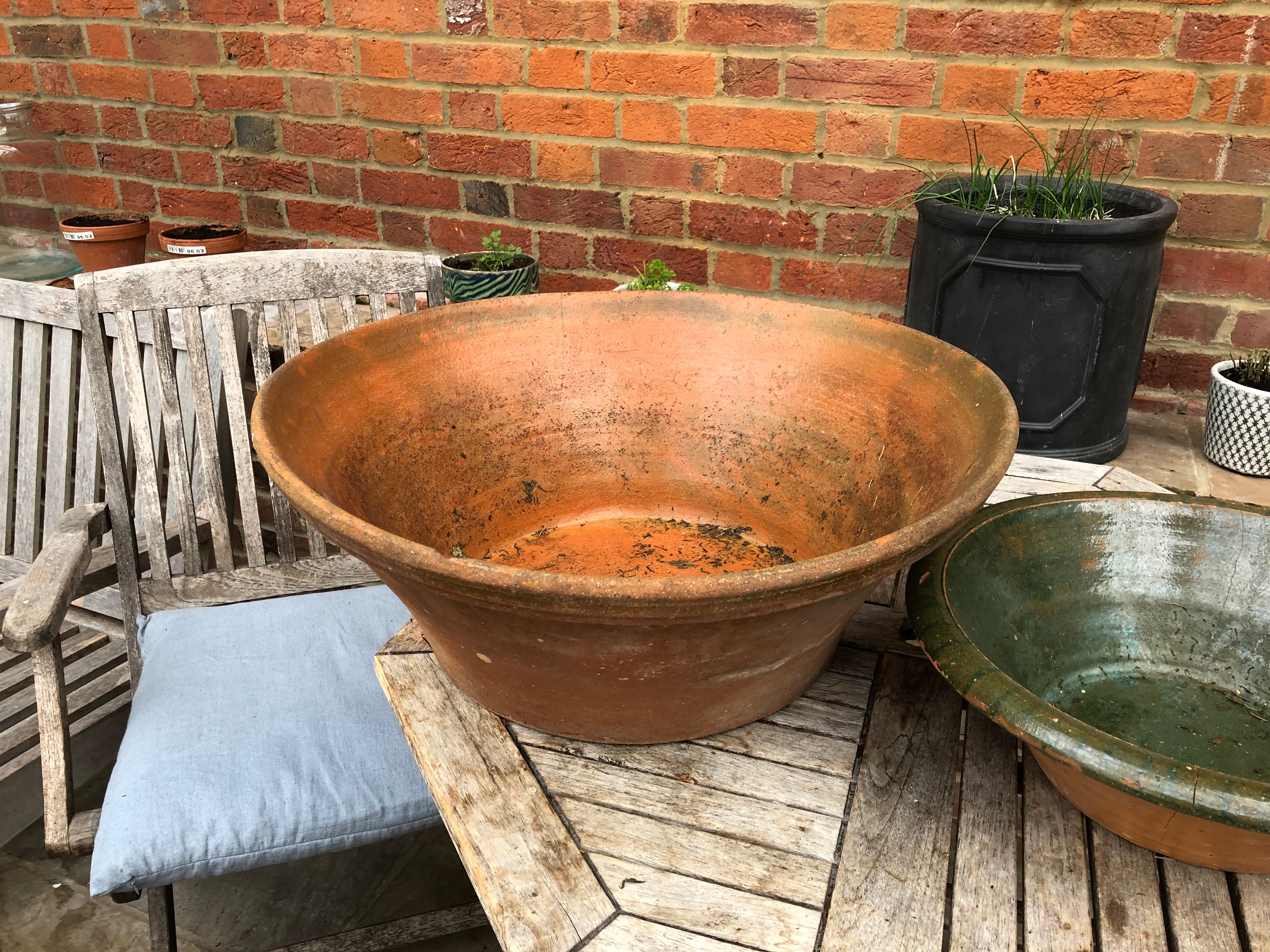 Large terracotta dairy pot