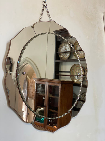 Art Deco Bevelled 1940s Petal Mirror
