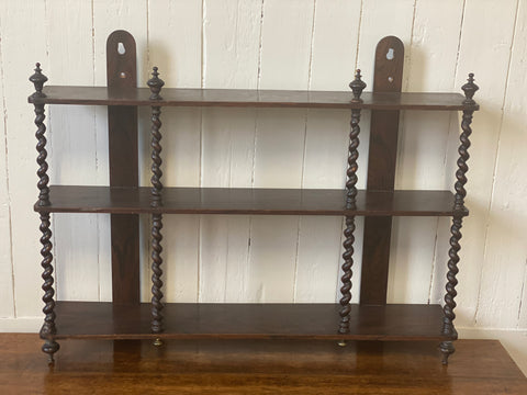 19th Century Hanging wall shelves with barley twist