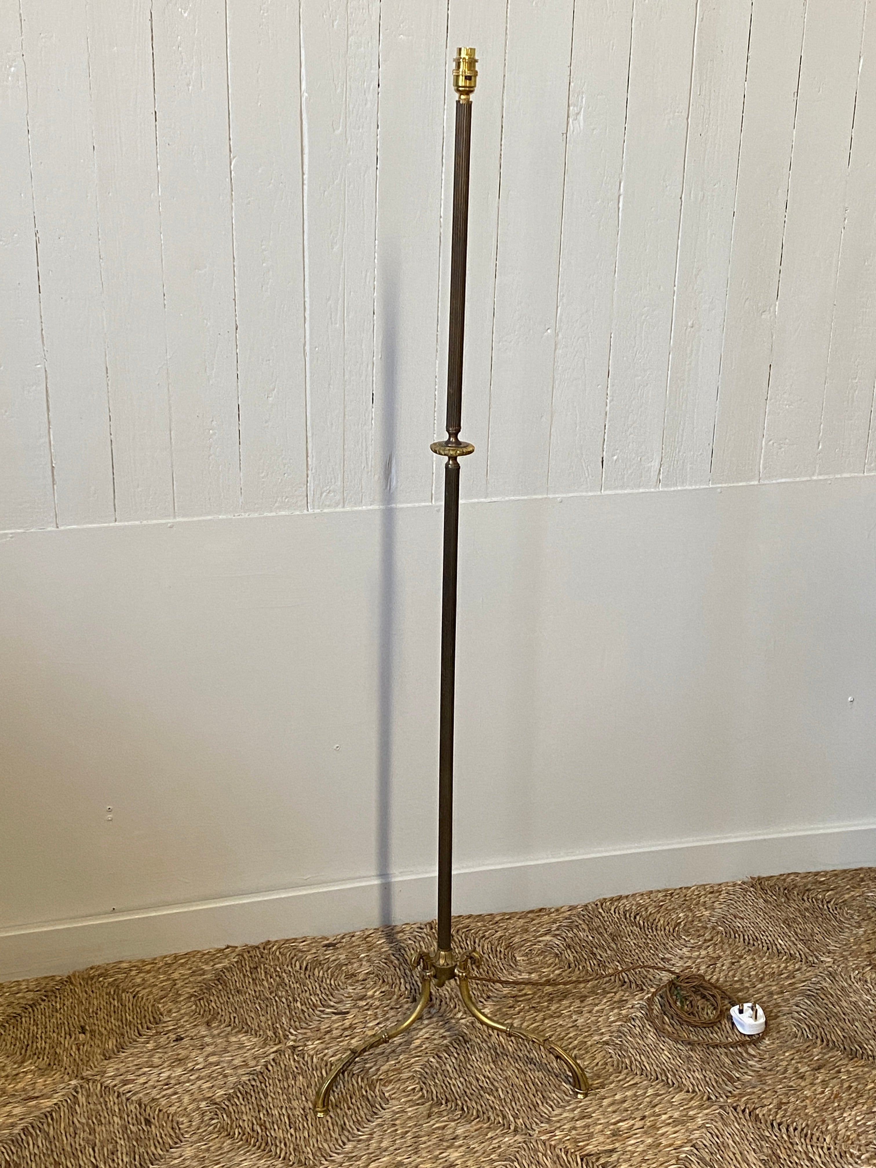 French Mid-Century Brass Standard Lamp