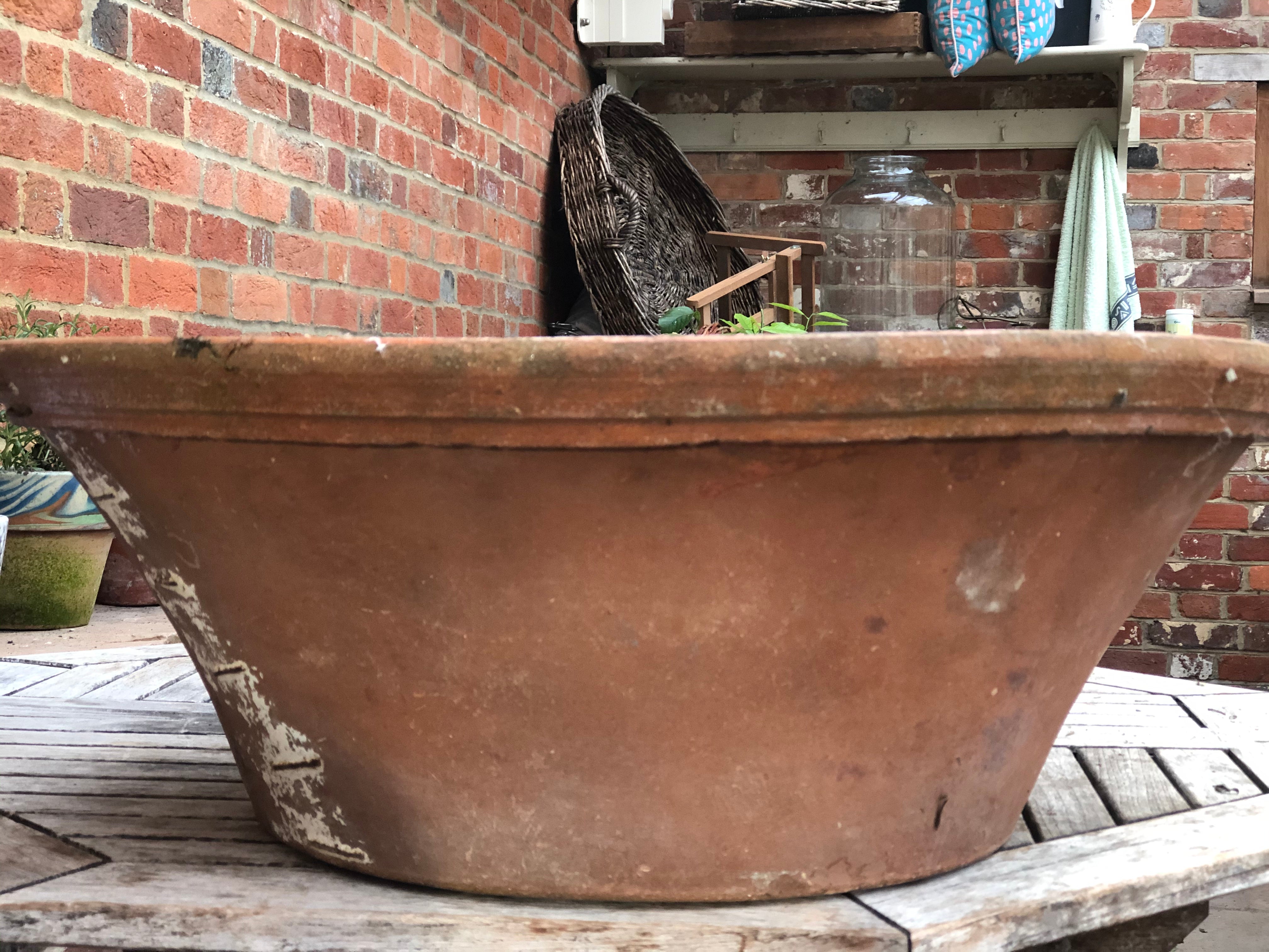 Large terracotta dairy pot