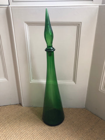 Large Green Genie Bottle Decanter