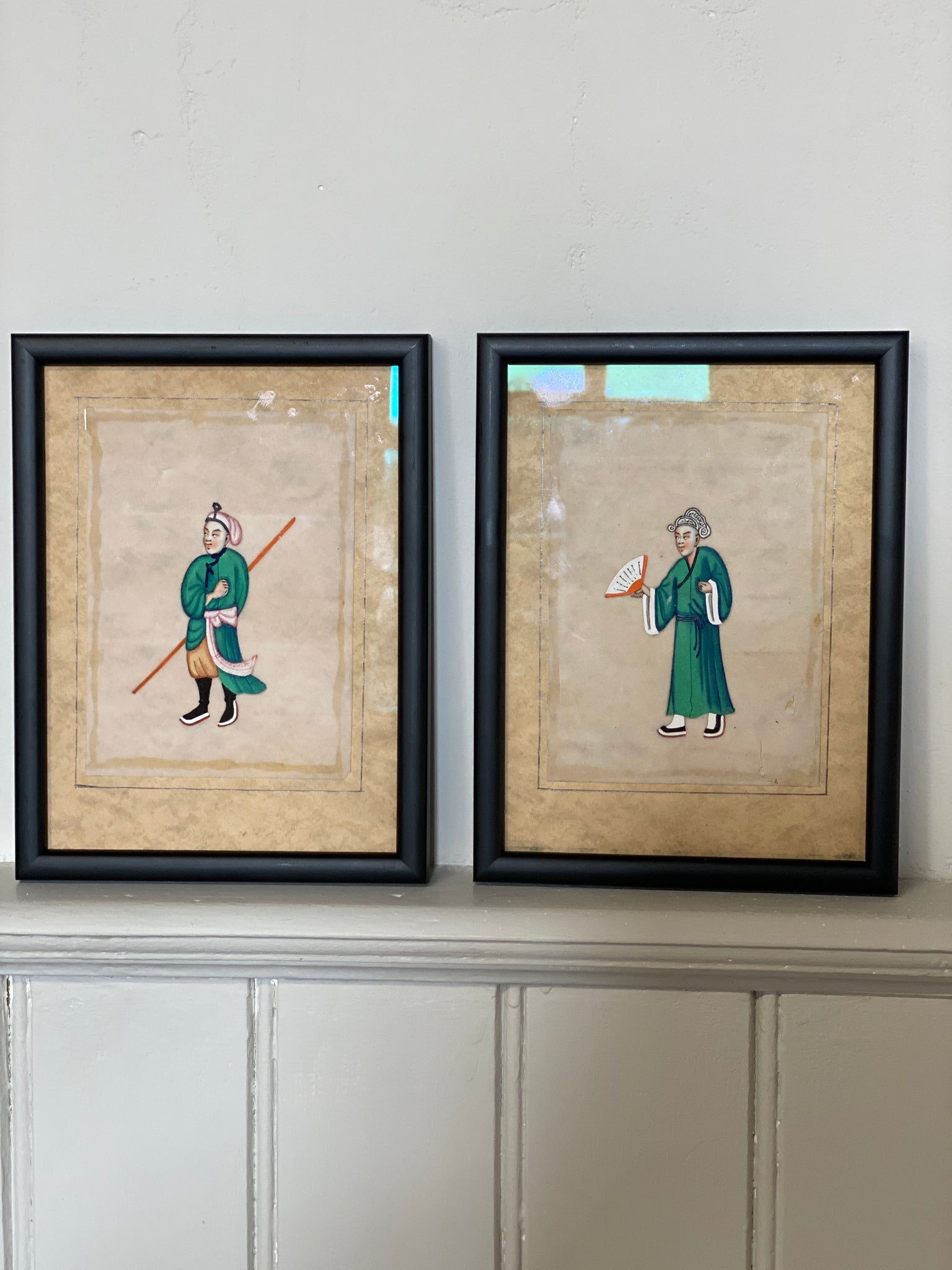 Pair of 19th Century Chinese Rice Paper paintings