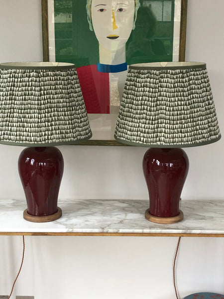 Vintage Oxblood Chinese table lamps