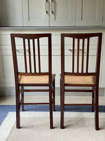 Pair of cane seat chairs