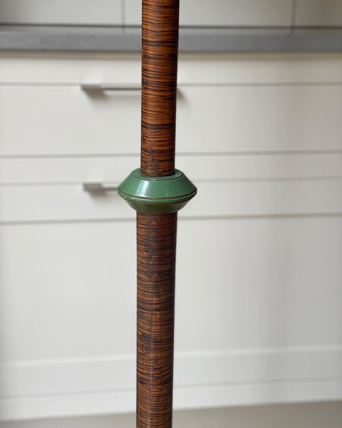Faux Macassar Standard Lamp with Green Accents