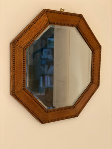 Attractive octagonal wooden mirror