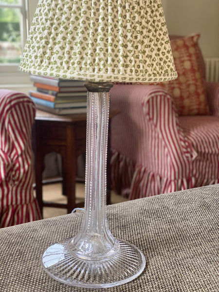 Tall cut glass table lamp