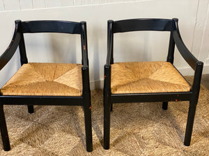 Original Vico Magistretti Black Carimate Chairs