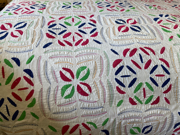 Multicoloured Indian Applique Bedspread