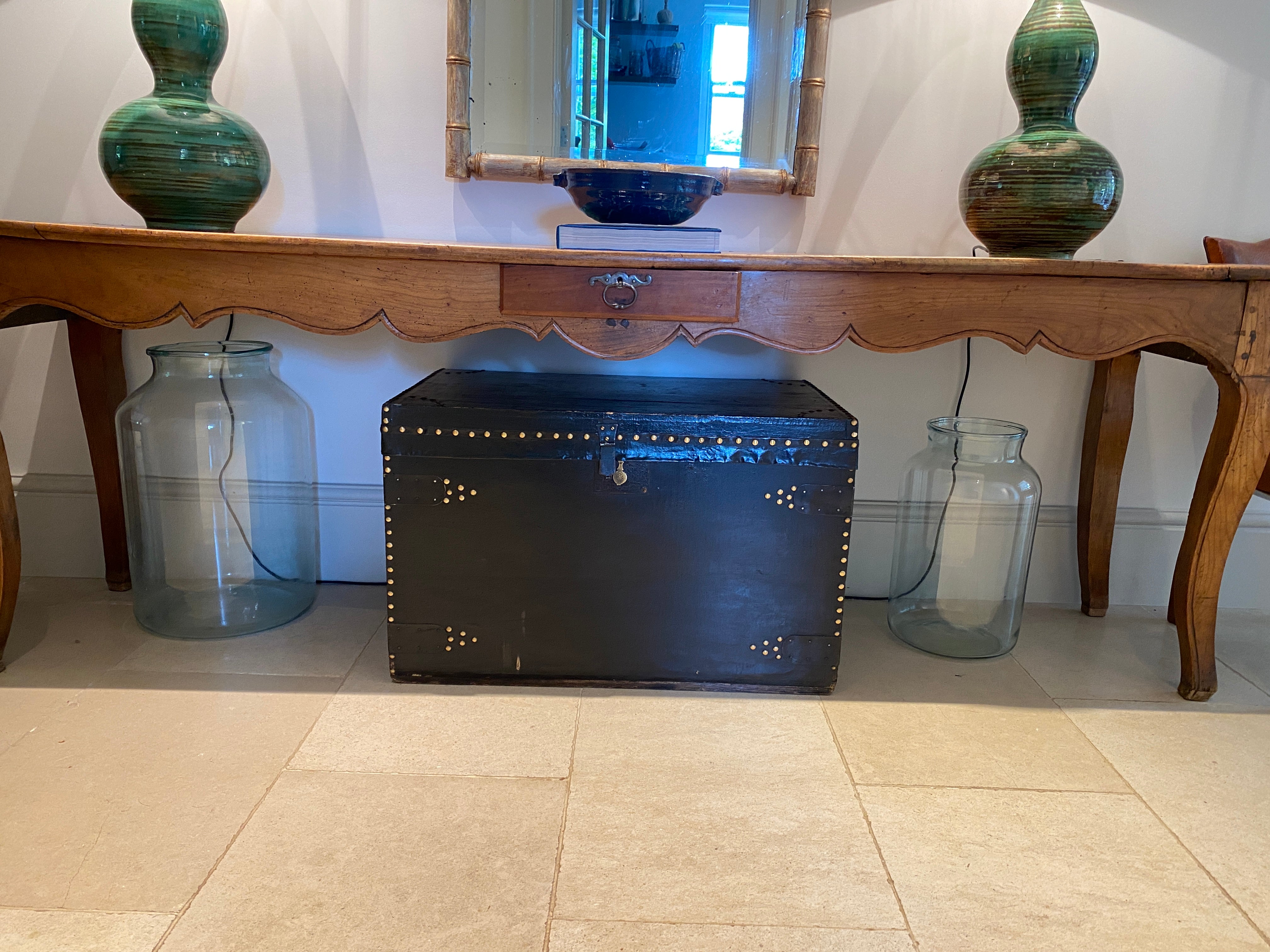 Large Studded Leather Campaign Chest