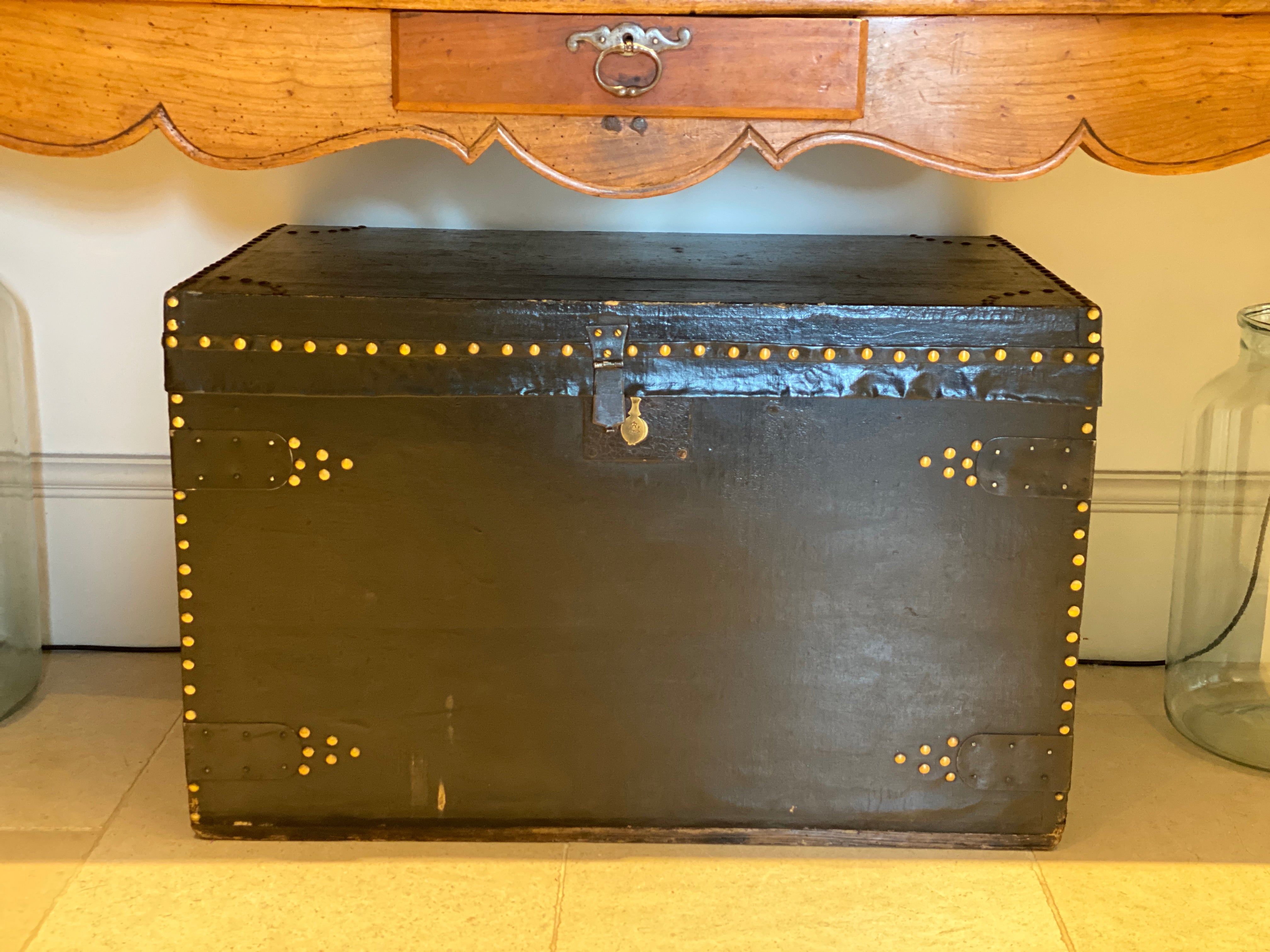 Large Studded Leather Campaign Chest