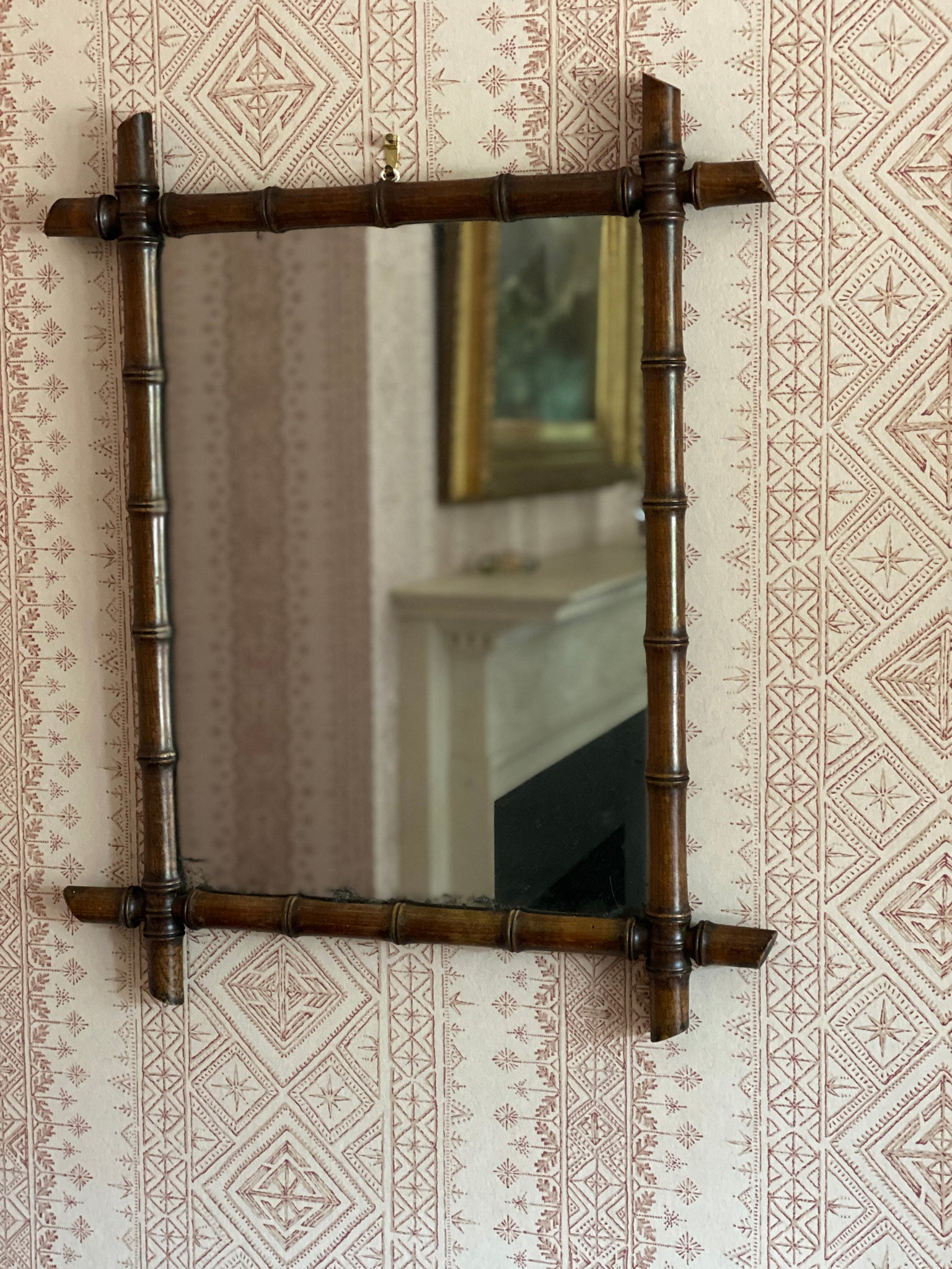 Lovely faux bamboo mirror