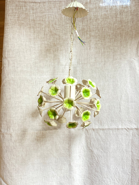 Small Continental Toleware floral hanging pendant
