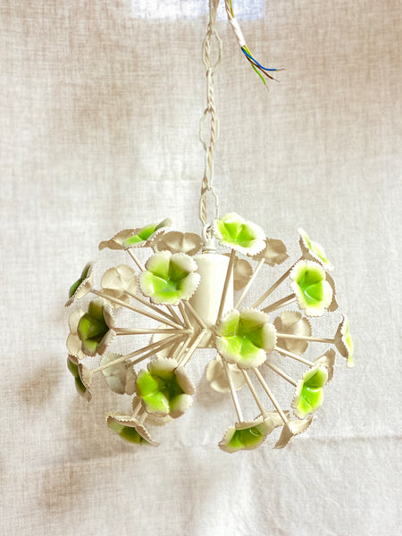 Small Continental Toleware floral hanging pendant