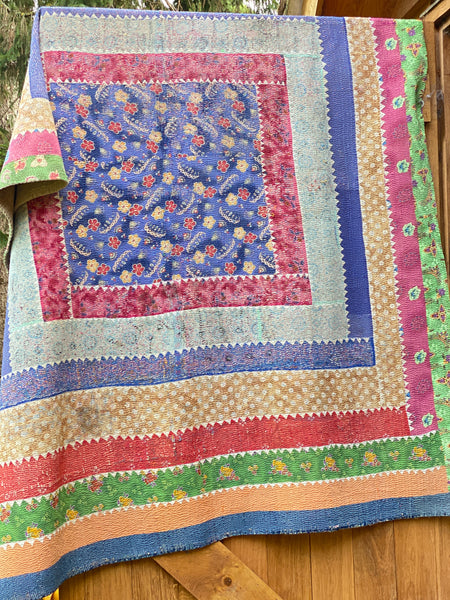 Beautiful Antique Kantha Quilt