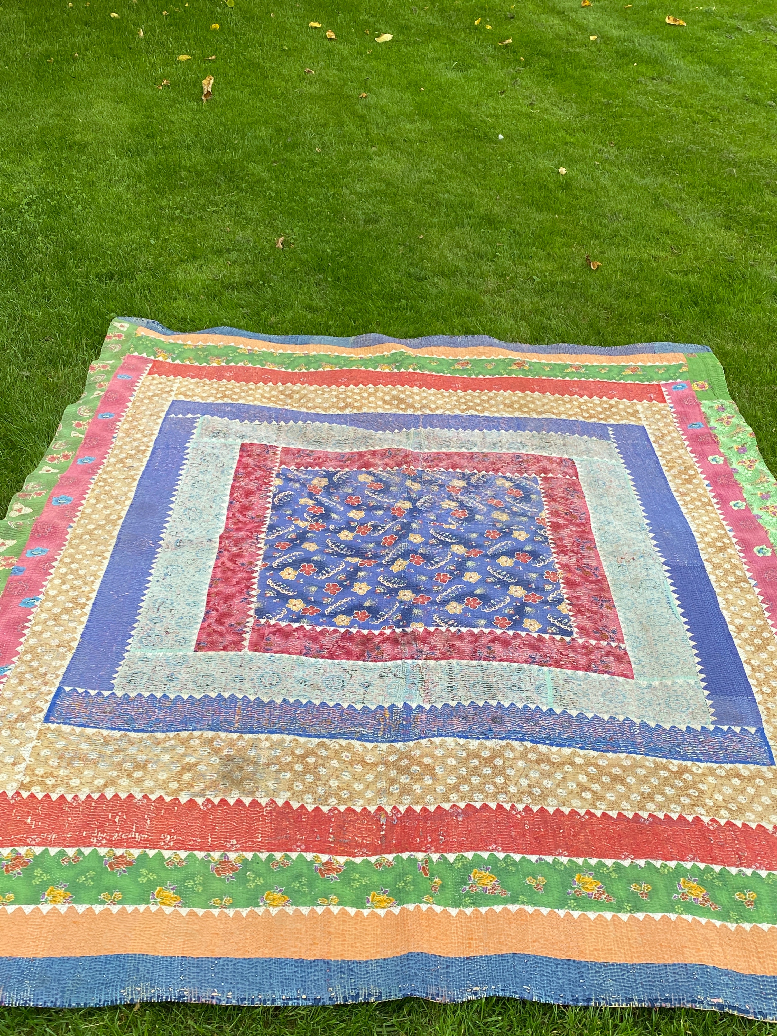 Beautiful Antique Kantha Quilt