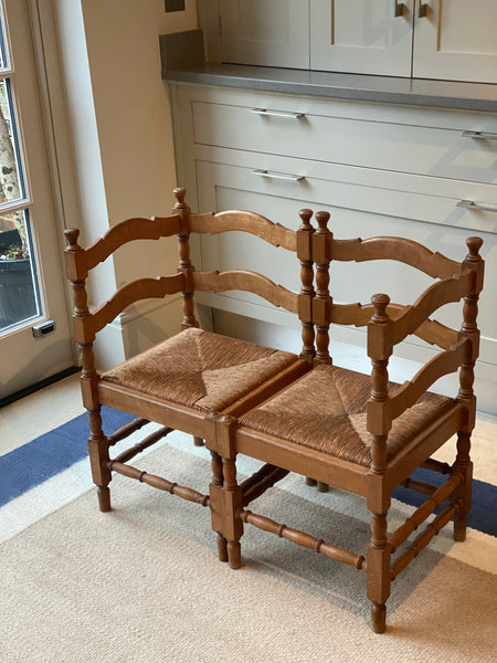 Pair of Honeyed Oak Corner Chairs