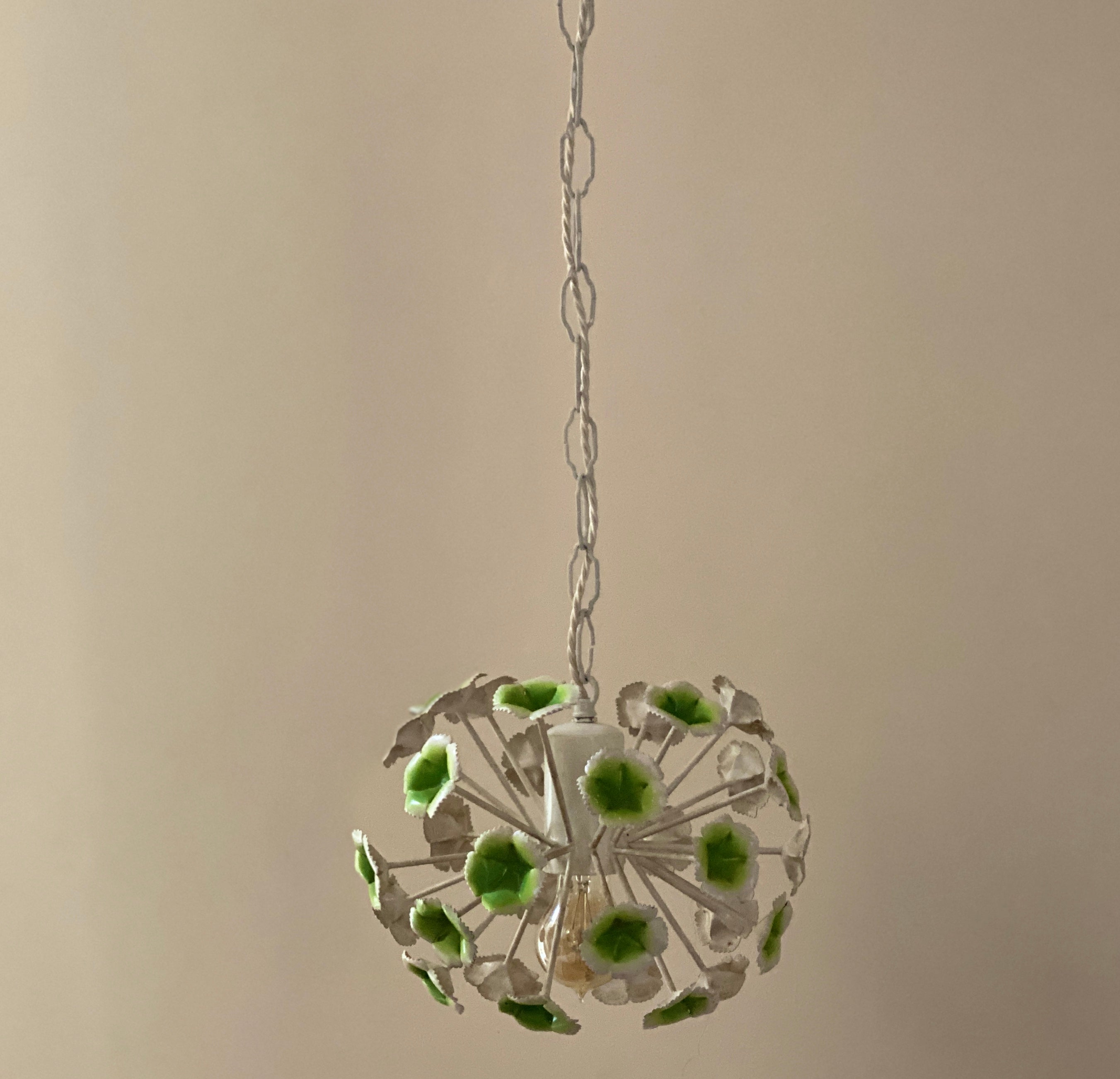 Small Continental Toleware floral hanging pendant