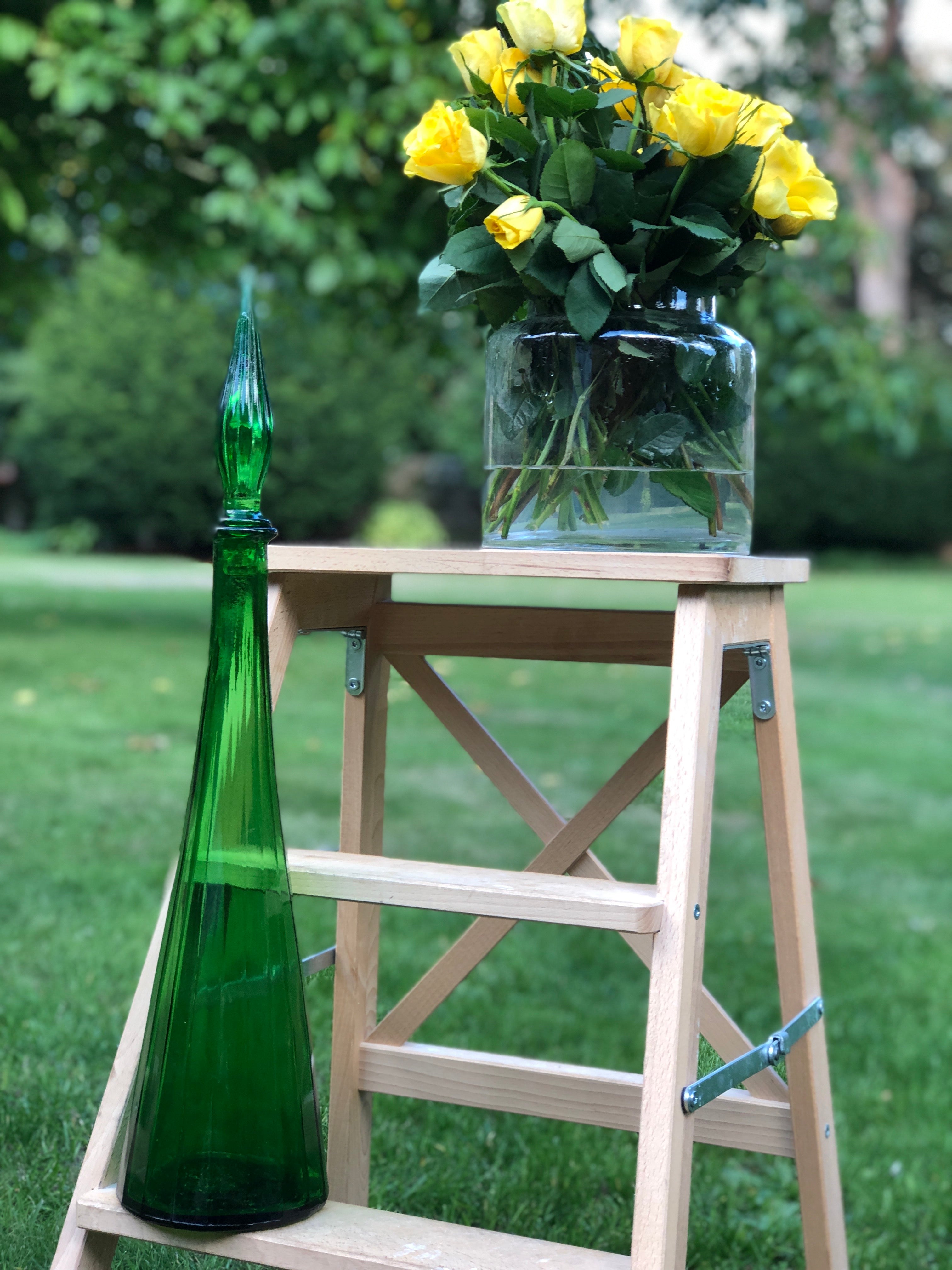 Large Green Genie Bottle Decanter