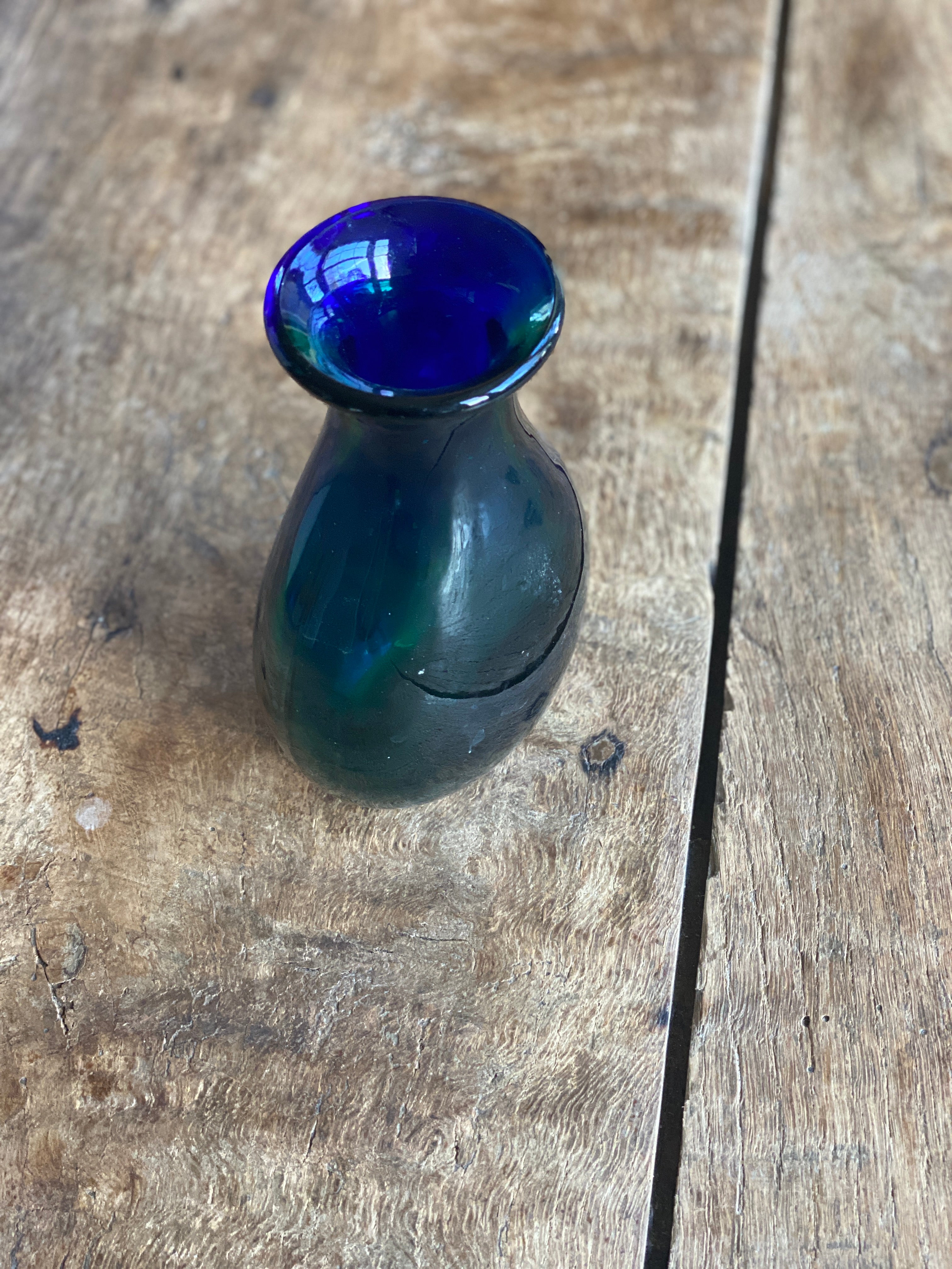 Pretty small Blue & Green Murano Bud vase