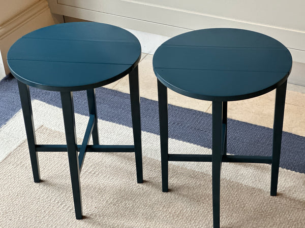 Pair of Vintage Tables in FB Hague Blue