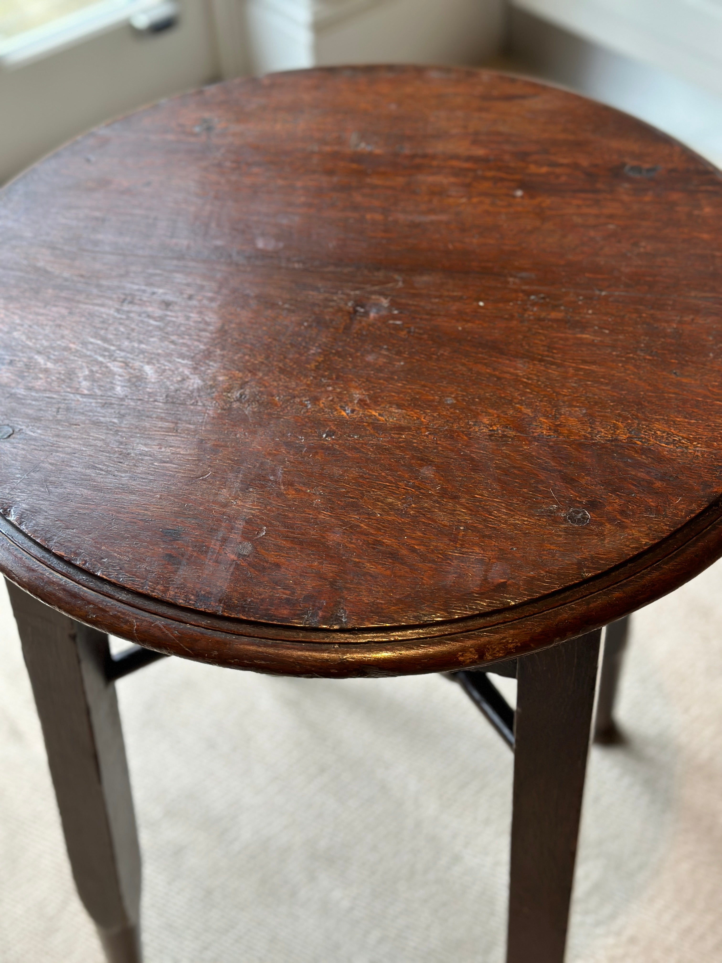 Tall Dark Oak Side Table