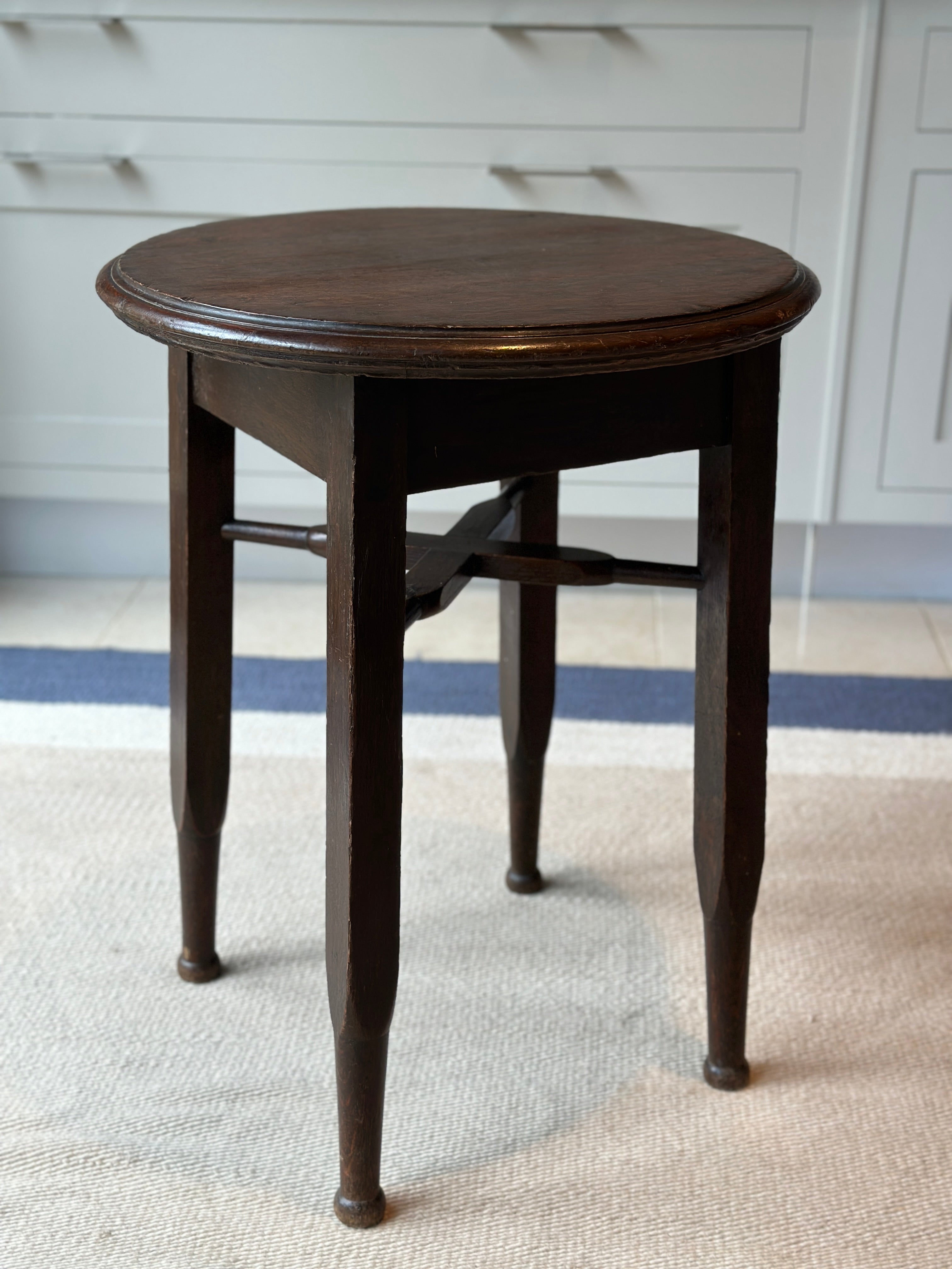 Tall Dark Oak Side Table