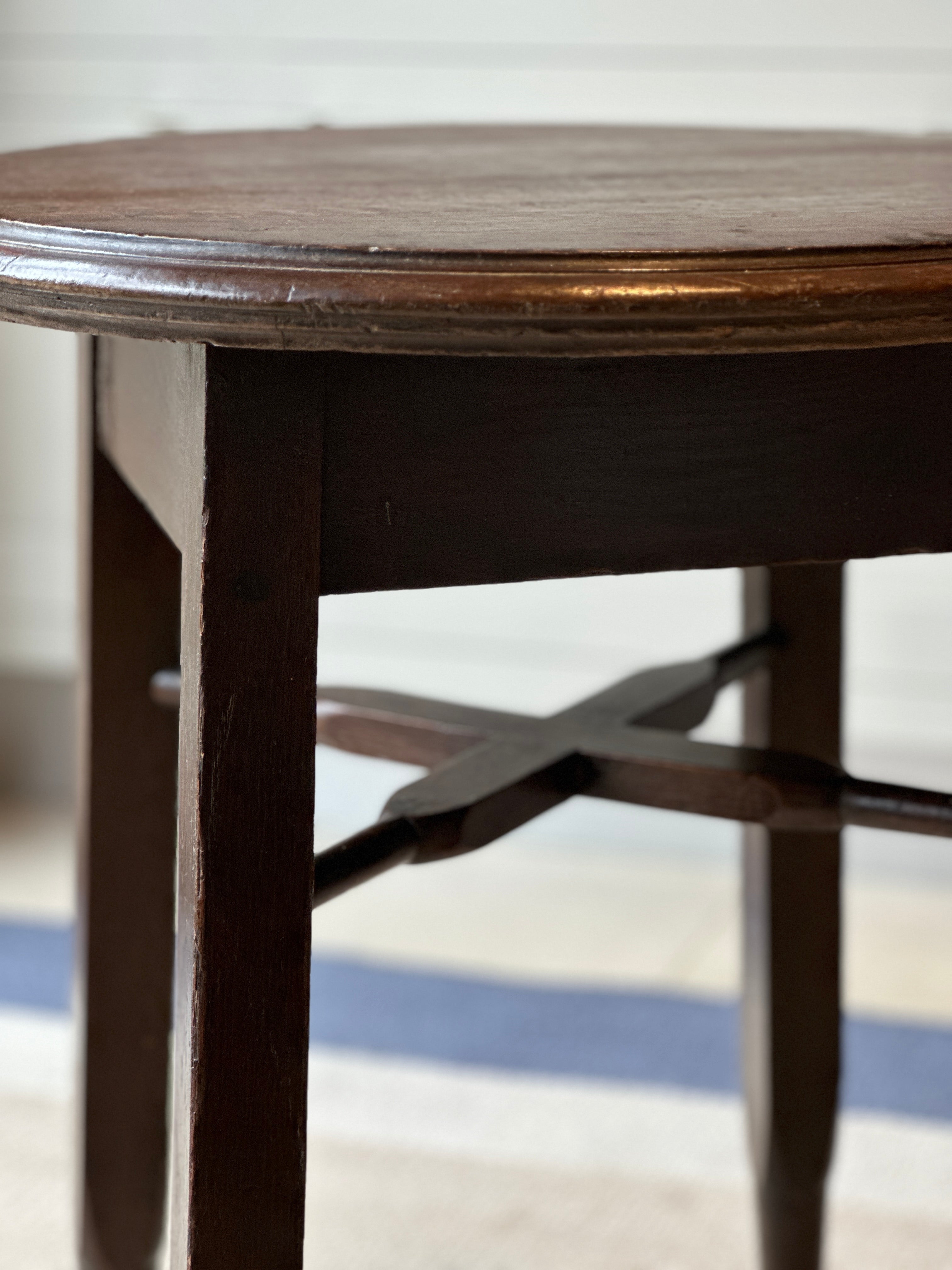 Tall Dark Oak Side Table