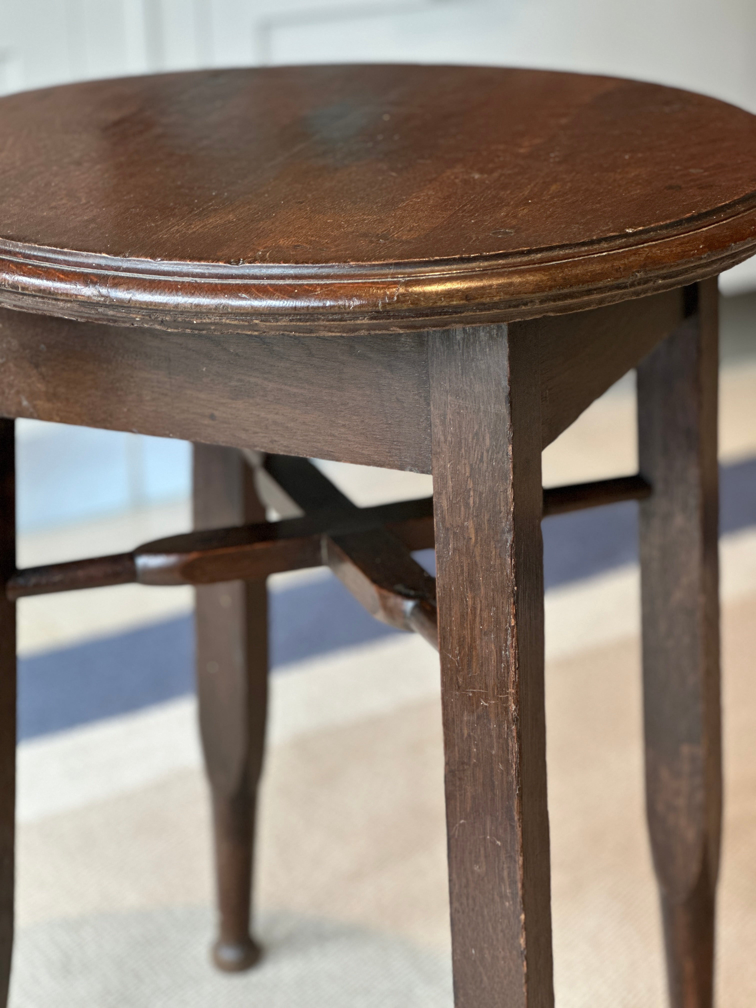 Tall Dark Oak Side Table